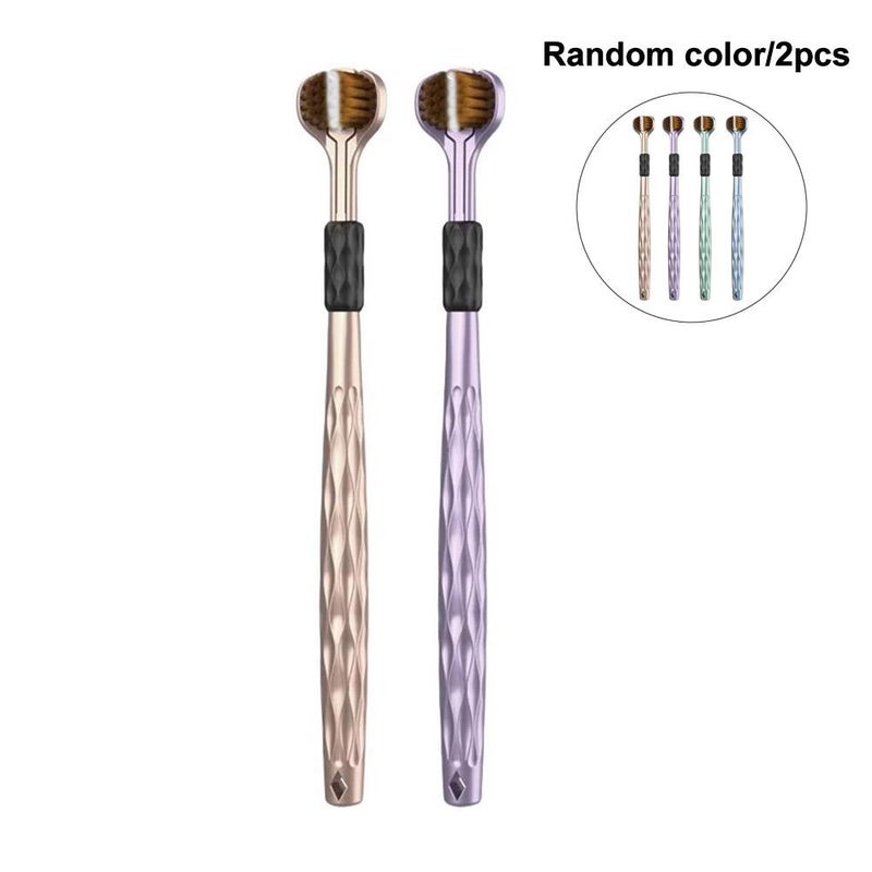 Three-headed adult toothbrush, U-shaped, wholesale, three-sided manual soft-bristled toothbrush, soft-bristled household use.